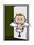 Cartoon Angel Standing at door