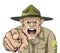 Cartoon angry army drill sergeant shouting