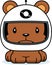 Cartoon Angry Astronaut Bear