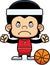 Cartoon Angry Basketball Player Chimpanzee
