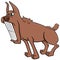 Cartoon angry brown comic dog animal character