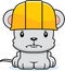 Cartoon Angry Construction Worker Mouse