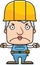 Cartoon Angry Construction Worker Woman