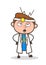 Cartoon Angry Doctor Face Expression Vector Illustration