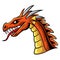 Cartoon angry dragon head mascot