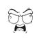 Cartoon angry face vector furious yelling emoji