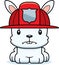 Cartoon Angry Firefighter Bunny