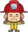 Cartoon Angry Firefighter Monkey