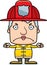 Cartoon Angry Firefighter Woman