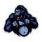 Cartoon angry gorilla mascot roaring