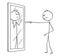 Cartoon of Angry Man Blaming Yourself in Mirror