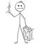 Cartoon of Angry Man or Businessman Holding Petrol or Gas Can and Flaming Match