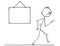 Cartoon of Angry Man Walking From Empty Sign