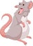 Cartoon angry mouse on white background