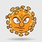 Cartoon Angry Orange Coronavirus