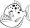 Cartoon angry piranha
