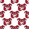 Cartoon angry red crabs seamless pattern