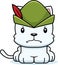 Cartoon Angry Robin Hood Kitten