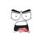 Cartoon angry shout face vector yelling or scream