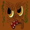 Cartoon angry trees face. Vector illustration.