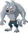 Cartoon angry werewolf character