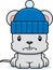 Cartoon Angry Winter Mouse