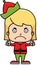 Cartoon Angry Xmas Elf Girl