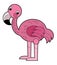 Cartoon animal bird flamingo on white background safari illustration