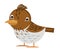 Cartoon animal bird lark skylark on white background illustration