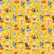 Cartoon animal chef seamless pattern