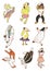 Cartoon animal dance icon