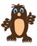 Cartoon animal digger mole on white background