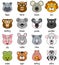 Cartoon Animal Faces Set [2]