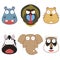 Cartoon animal head set