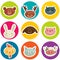 Cartoon animal head stickers