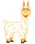 Cartoon animal lama on white background is insulated