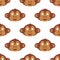 Cartoon animal monkey party masks vector holiday illustration party fun seamless pattern background.