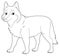 Cartoon animal - wolf - isolated - coloring page