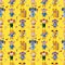 Cartoon animal worker seamless pattern