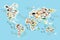 Cartoon animal world map for children and kids