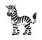 Cartoon Animal Zebra. illustration. For pre school education, kindergarten and kids and children. For print and books, zoo topic.