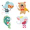 Cartoon animals character set