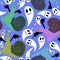 Cartoon animals Halloween seamless snails pattern for fabrics and linens and wrapping paper and kids clothes
