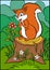 Cartoon animals for kids. Little cute squirrel.