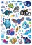 Cartoon animals and nature elements big bundle set