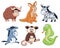 Cartoon animals set