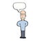 cartoon annoyed balding man with speech bubble