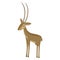 Cartoon antelope. Vector illustration of a cute gazelle. Drawing animal for children. Zoo for kids.