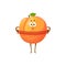 Cartoon apricot funny fruit sportsman vector icon