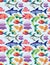 Cartoon aquatic animal seamless pattern